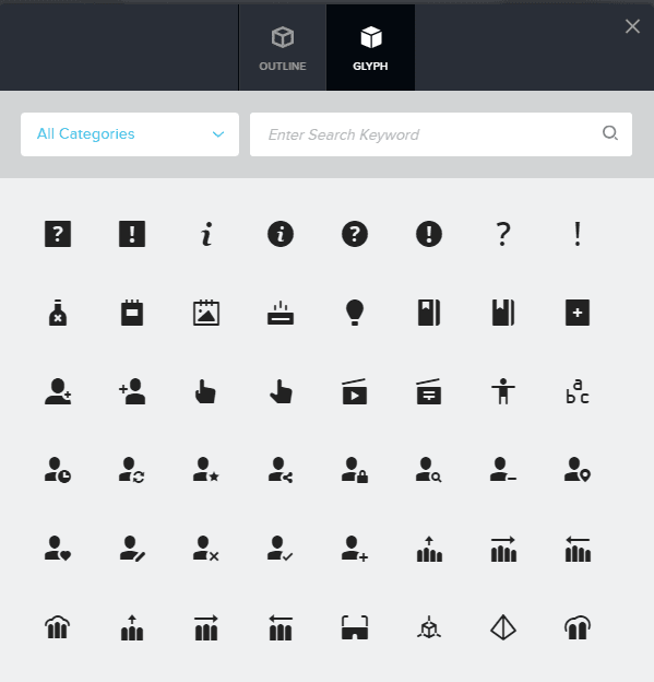 brizy page builder icons
