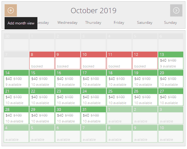 Pinpoint booking calender