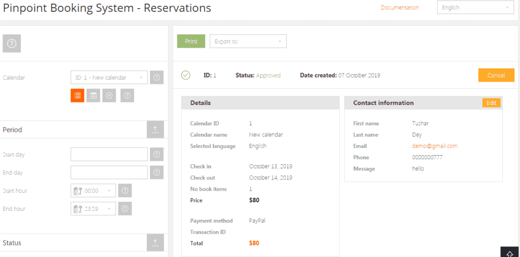 pinpoint reservation management