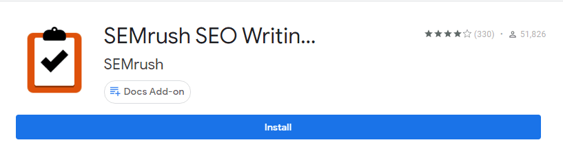 SEO writing assistant Google docs Add-on